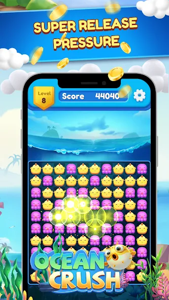 Ocean Crush-Matching Games (Оушен Краш)  [МОД Unlimited Money] Screenshot 5