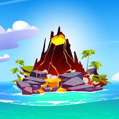 Скачать взломанную Volcano Island - Sim Game (Вулканический остров)  [МОД Бесконечные монеты] - стабильная версия apk на Андроид