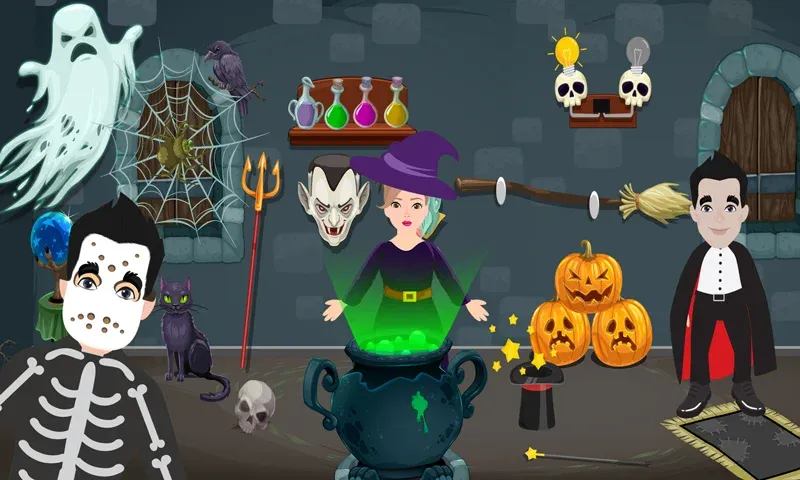 Pretend Play Halloween Party (Претендуй на Хэллоуинскую вечеринку)  [МОД Меню] Screenshot 1