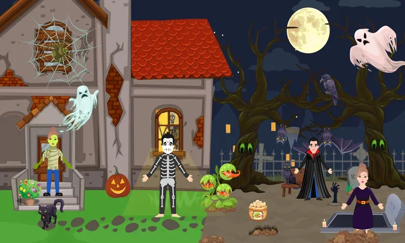 Pretend Play Halloween Party (Претендуй на Хэллоуинскую вечеринку)  [МОД Меню] Screenshot 2