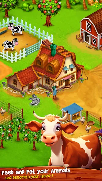 Country Valley Farming Game (Парадайз Хей Фарм Айленд)  [МОД Меню] Screenshot 4