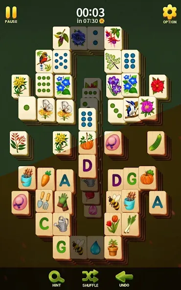 Mahjong Blossom Solitaire  [МОД Много монет] Screenshot 2