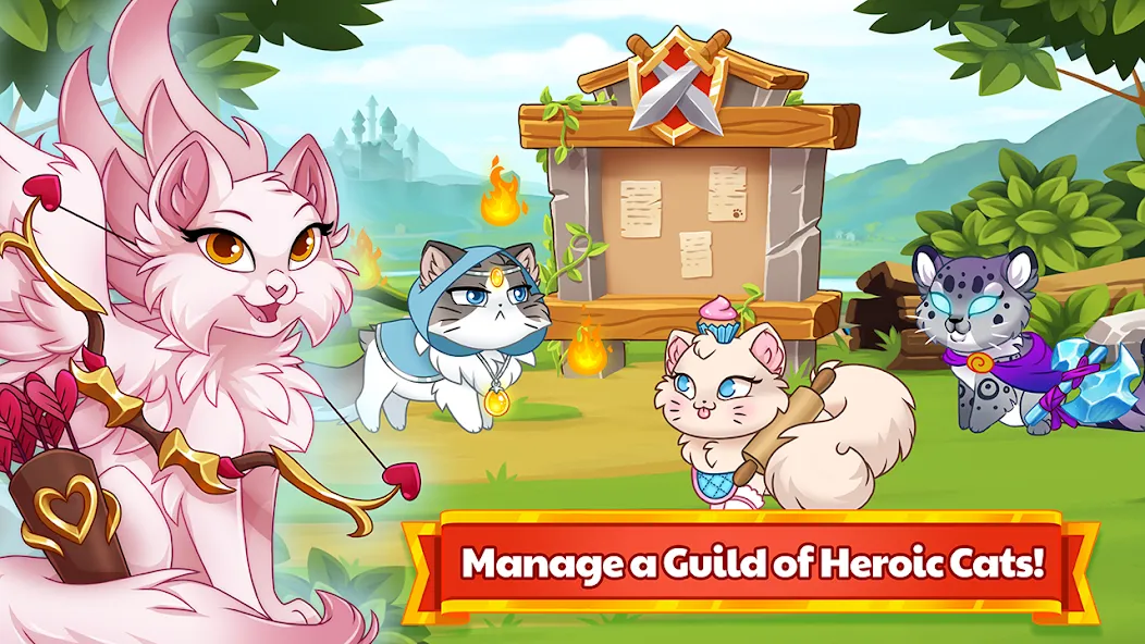 Castle Cats - Idle Hero RPG (Кэстл Кэтс)  [МОД Много монет] Screenshot 1