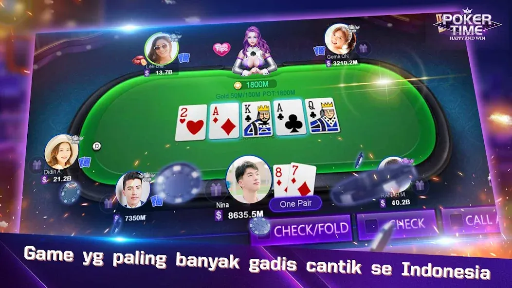 Poker Time- Pulsa Texas Holdem (Покер Тайм)  [МОД Много монет] Screenshot 1