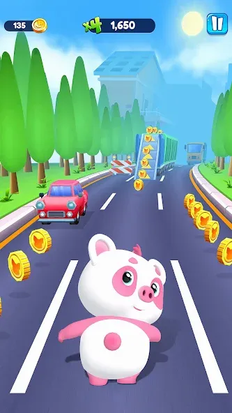 Piggy Panda Run: Fun Game  [МОД Mega Pack] Screenshot 1