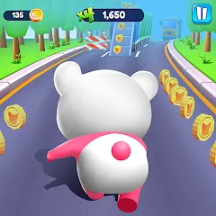 Скачать взломанную Piggy Panda Run: Fun Game  [МОД Mega Pack] - стабильная версия apk на Андроид