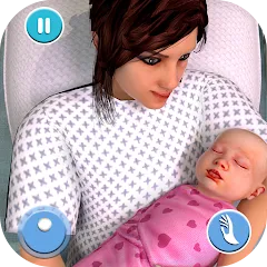 Скачать взломанную Pregnant Mother Simulator Game (Симулятор беременной мамы)  [МОД Много монет] - последняя версия apk на Андроид