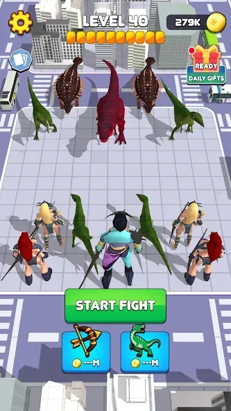 Dinosaur Monster Fight Battle (Бамбам Монстр Против 100 Дверей)  [МОД Все открыто] Screenshot 3