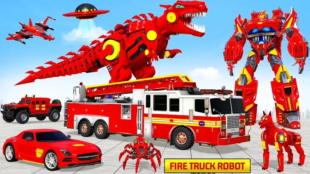 Fire Truck Robot Car Game  [МОД Много денег] Screenshot 2