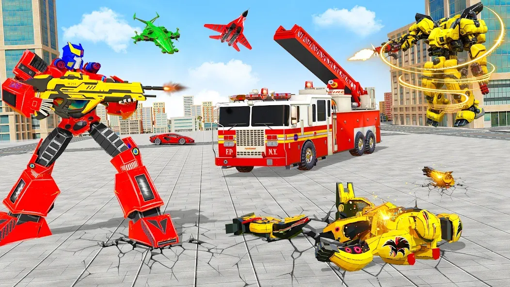 Fire Truck Robot Car Game  [МОД Много денег] Screenshot 5