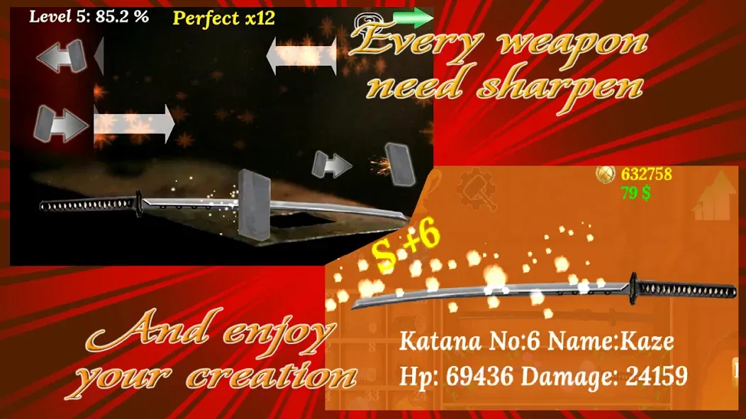 Katana Collection : blacksmith  [МОД Бесконечные деньги] Screenshot 4