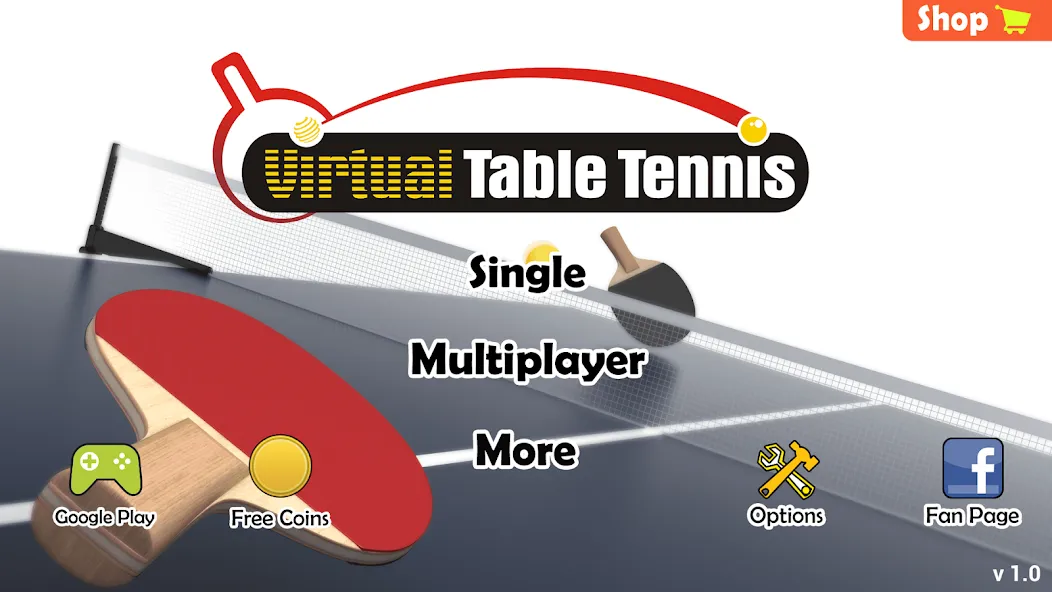 Virtual Table Tennis (Виртуальный настольный теннис)  [МОД Много монет] Screenshot 3