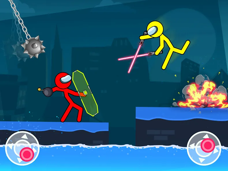 Stick-man Fighting Games  [МОД Много денег] Screenshot 1