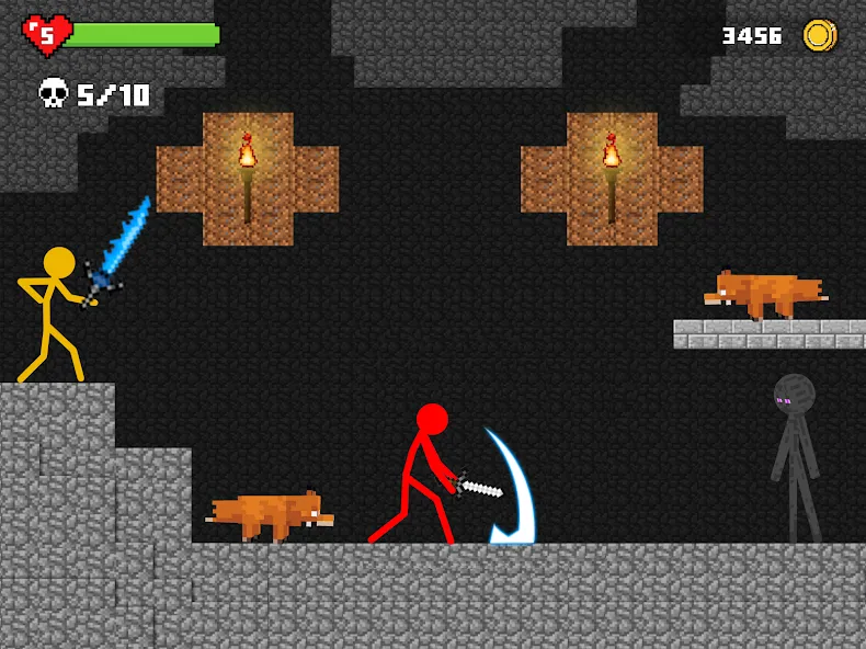 Stick-man Battle - Craft World  [МОД Бесконечные монеты] Screenshot 1