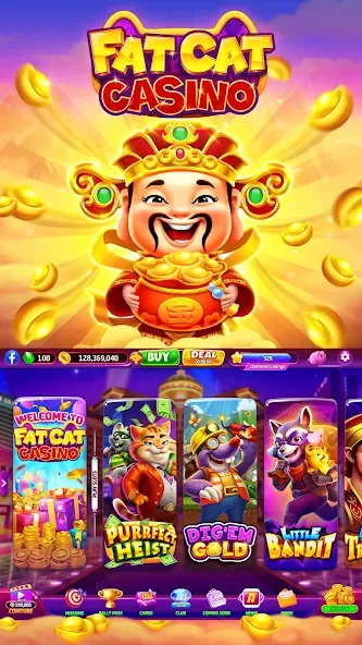 Fat Cat Casino - Slots Game (Фэт Кэт Казино)  [МОД Unlimited Money] Screenshot 2