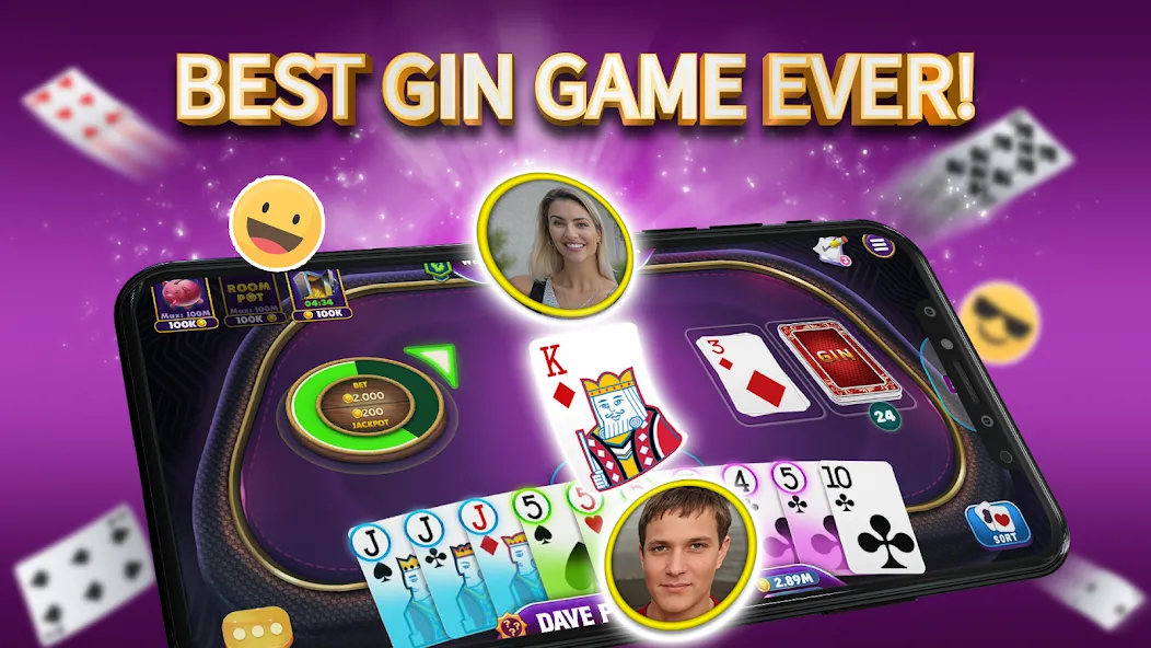 Gin Rummy Elite: Online Game (Джин Рамми)  [МОД Mega Pack] Screenshot 1