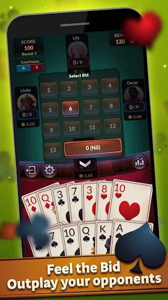 Spades - Offline Card Games (Спейдс)  [МОД Бесконечные деньги] Screenshot 4