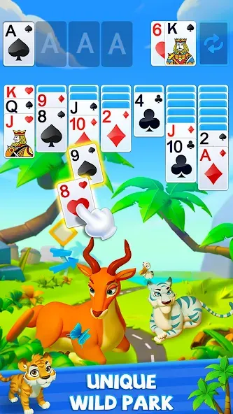 Solitaire - Wild Park  [МОД Бесконечные монеты] Screenshot 4