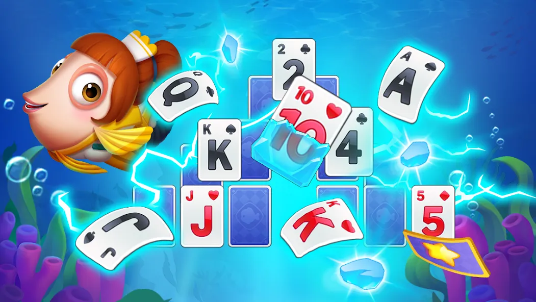 Solitaire TriPeaks Fish (Солитер ТриПикс Рыбка)  [МОД Много денег] Screenshot 2