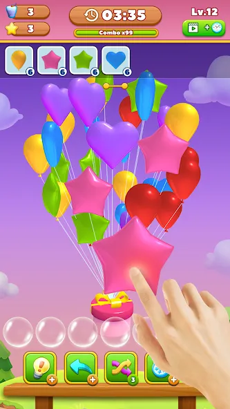 Match Triple Balloon (Матч Тройной Шарик)  [МОД Много монет] Screenshot 1