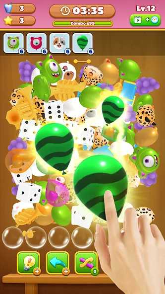 Match Triple Balloon (Матч Тройной Шарик)  [МОД Много монет] Screenshot 2