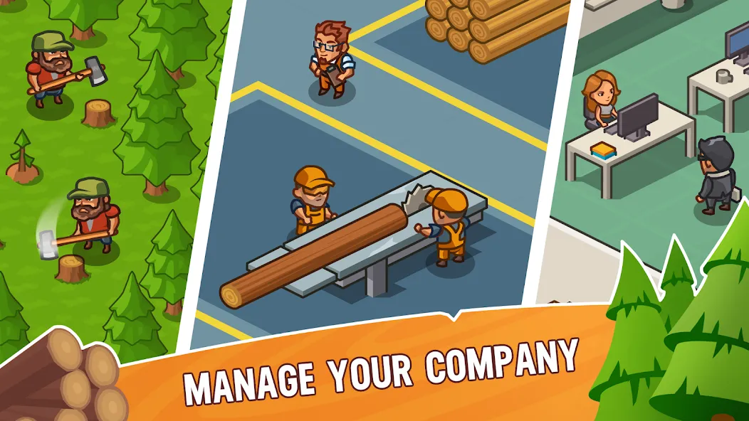 Lumber Inc Tycoon (Ламбер инк тайкун)  [МОД Unlimited Money] Screenshot 2