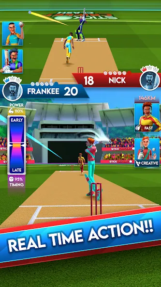 Stick Cricket Clash (тик Крикет Клаш)  [МОД Бесконечные деньги] Screenshot 1