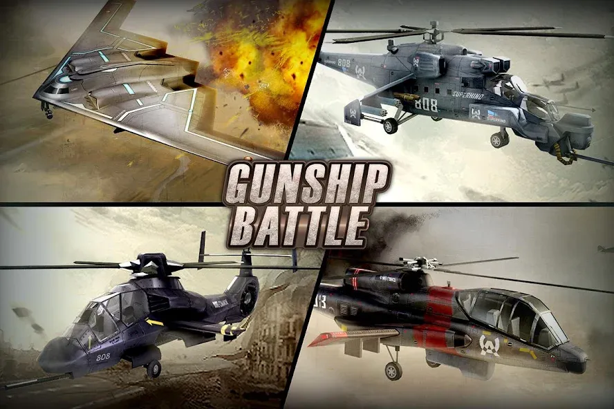 GUNSHIP BATTLE: Helicopter 3D  [МОД Много денег] Screenshot 1