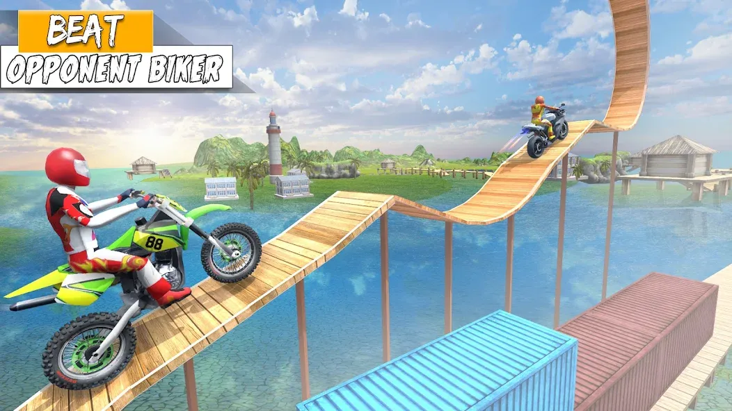 Bike Stunt Games Stunt Bike 3D (Байк стант рэмп игра Байк Джамп)  [МОД Все открыто] Screenshot 5