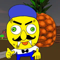 Скачать взломанную Neighbor Sponge. Scary Secret  [МОД Mega Pack] - полная версия apk на Андроид