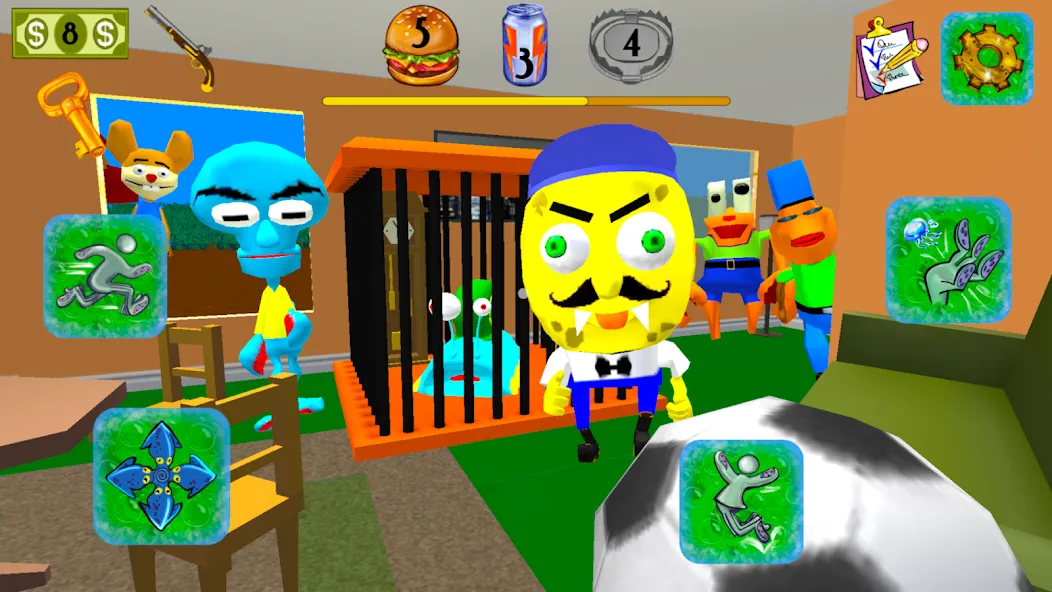 Sponge Neighbor Escape 3D (Спонж Сосед Побег 3D)  [МОД Unlocked] Screenshot 2