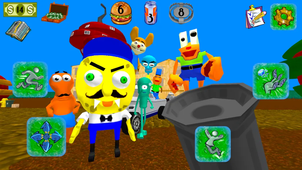 Sponge Neighbor Escape 3D (Спонж Сосед Побег 3D)  [МОД Unlocked] Screenshot 3