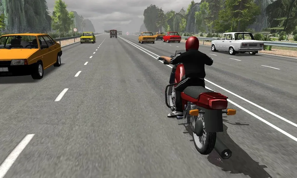 Russian Moto Traffic Rider 3D  [МОД Все открыто] Screenshot 1