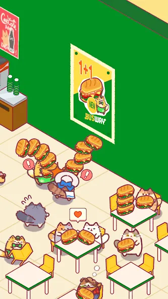 Cat Snack Bar: Cute Food Games (Кэт Снэк Бар)  [МОД Много денег] Screenshot 3