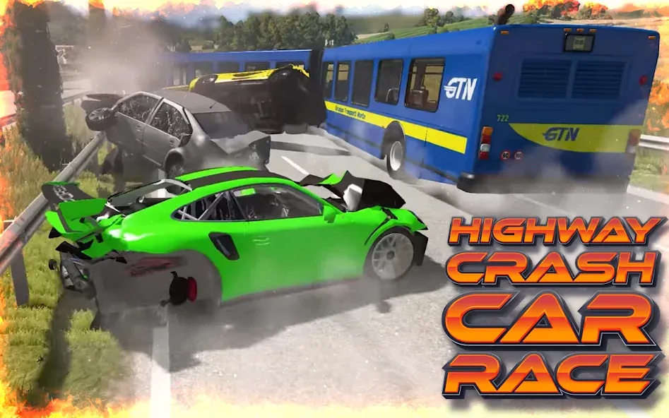 Highway Crash Car Race  [МОД Все открыто] Screenshot 3