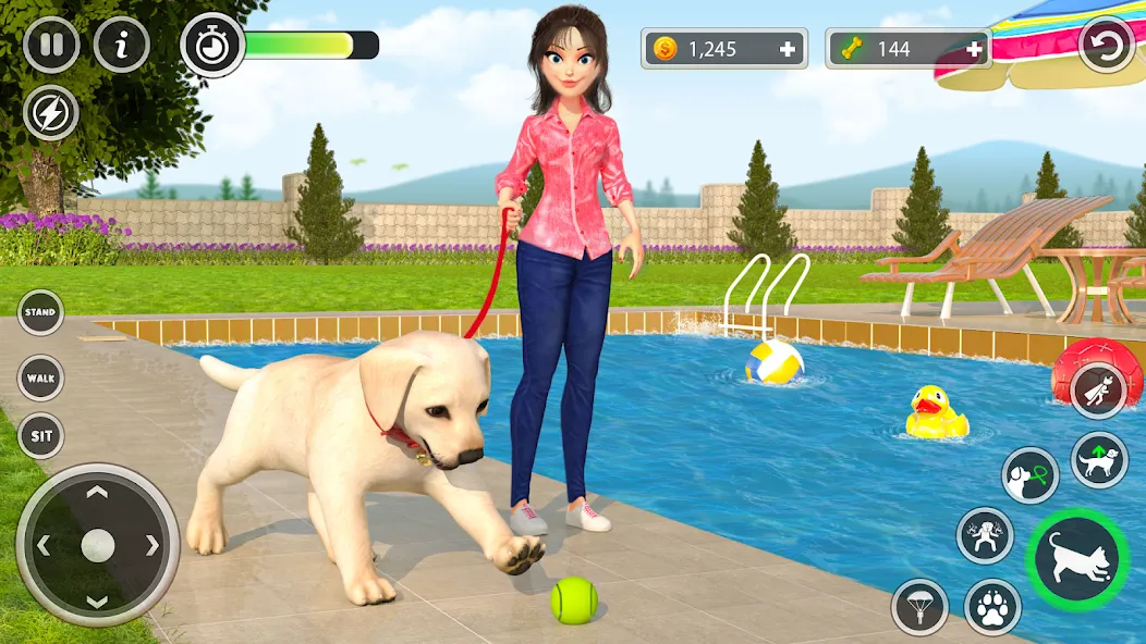 Dog Simulator Pet Dog Games 3D  [МОД Много монет] Screenshot 2