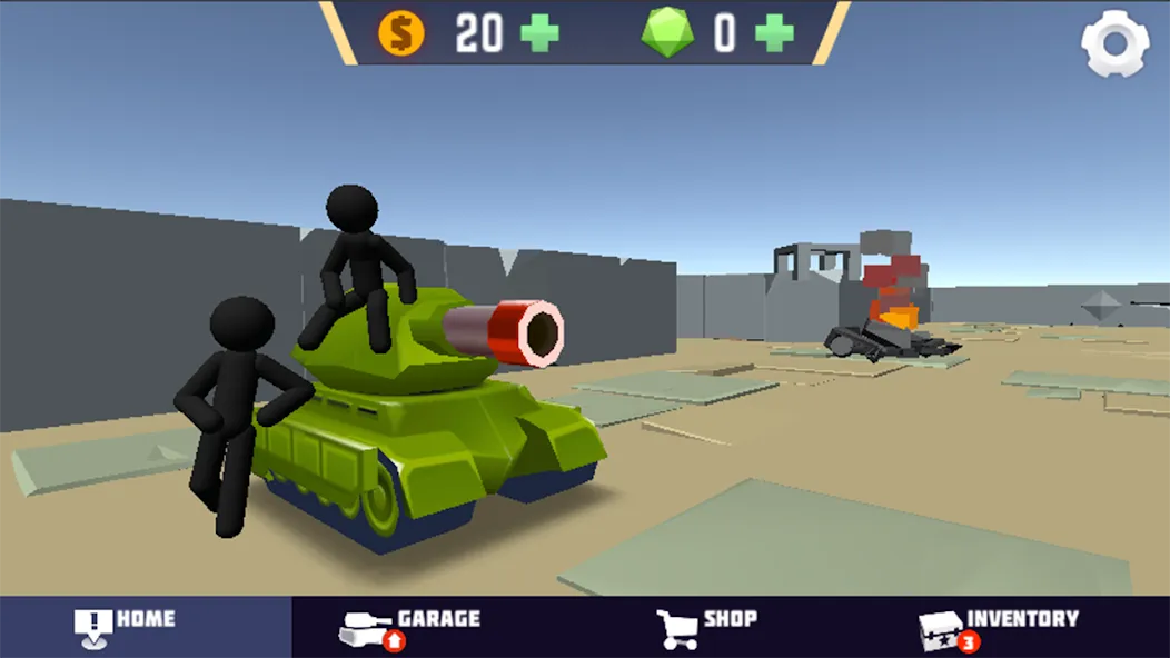 Stickman Tank Battle (Стикмен Танк Баттл)  [МОД Unlimited Money] Screenshot 1