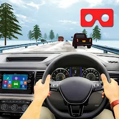 Скачать взломанную VR Traffic Racing In Car Drive (ВР Трафик Гонки на Автомобиле Вождения)  [МОД Menu] - стабильная версия apk на Андроид