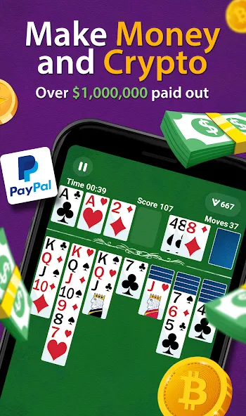 Solitaire - Make Money  [МОД Бесконечные монеты] Screenshot 4