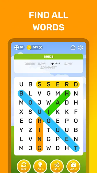 Word Search Puzzle Game  [МОД Бесконечные монеты] Screenshot 2