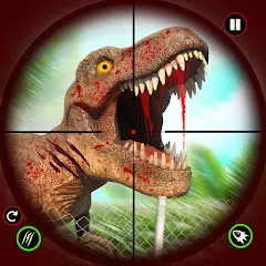 Скачать взломанную Dino Hunting Sniper Shooter 3D  [МОД Бесконечные монеты] - стабильная версия apk на Андроид