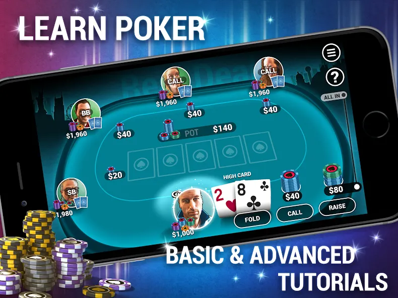 Learn How To Play Texas Poker  [МОД Бесконечные деньги] Screenshot 5