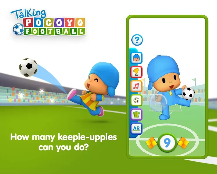 Talking Pocoyo Football  [МОД Много денег] Screenshot 1