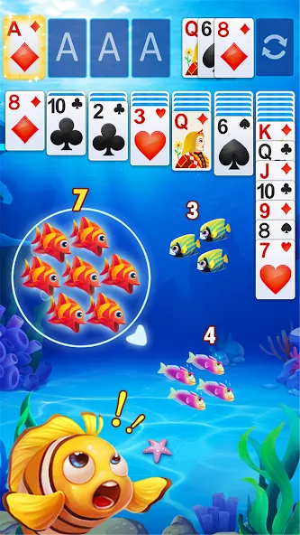 Solitaire Fish  [МОД Много монет] Screenshot 1