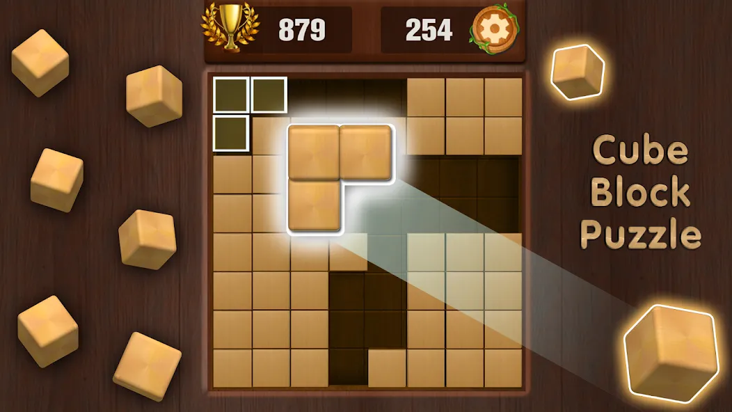 Wooden Cube Block Puzzle (Деревянный кубик головоломка)  [МОД Menu] Screenshot 1