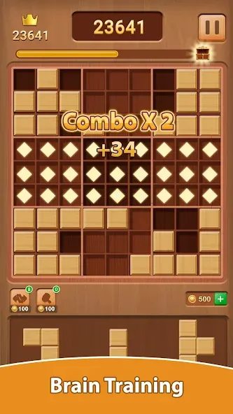 Wood Block Puzzle (Вуд Блок Пазл)  [МОД Unlimited Money] Screenshot 2