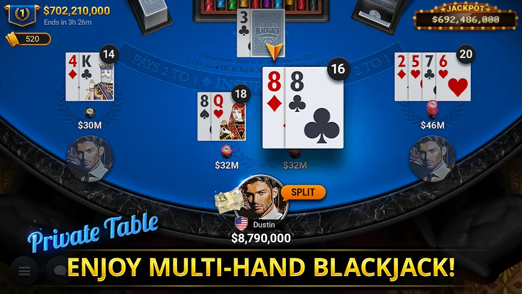 Blackjack Championship (Блэкджек Чемпионат)  [МОД Unlimited Money] Screenshot 5