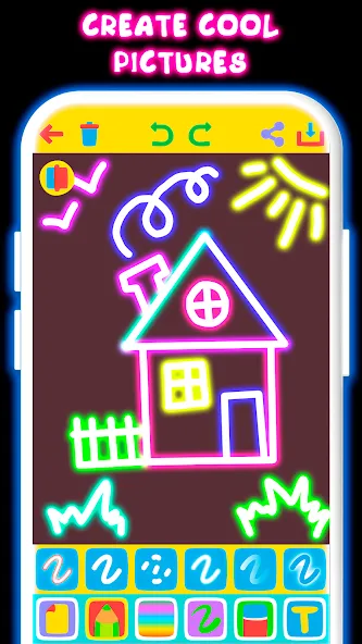 Drawing For Kids - Glow Draw  [МОД Меню] Screenshot 1