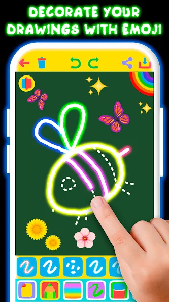 Drawing For Kids - Glow Draw  [МОД Меню] Screenshot 5