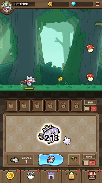 Cat Hero : Idle RPG (Кэт Хиро)  [МОД Menu] Screenshot 1